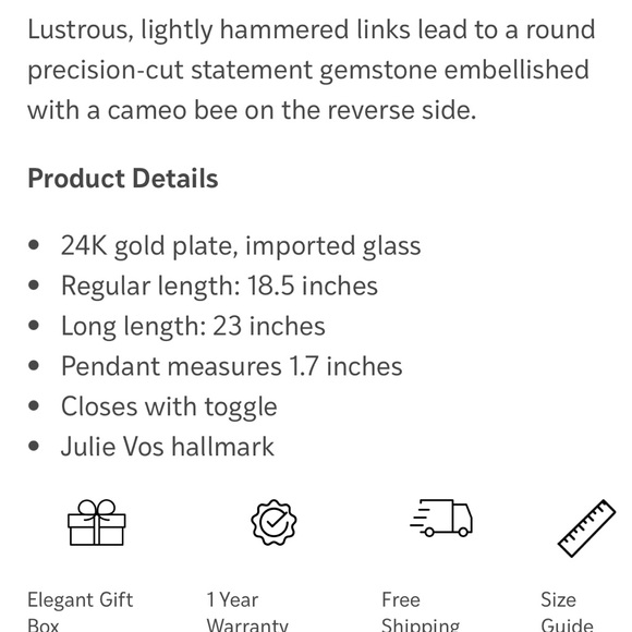 Honeybee Statement Necklace - Color Iridescent Tourmaline Pink - Picture 3 of 3